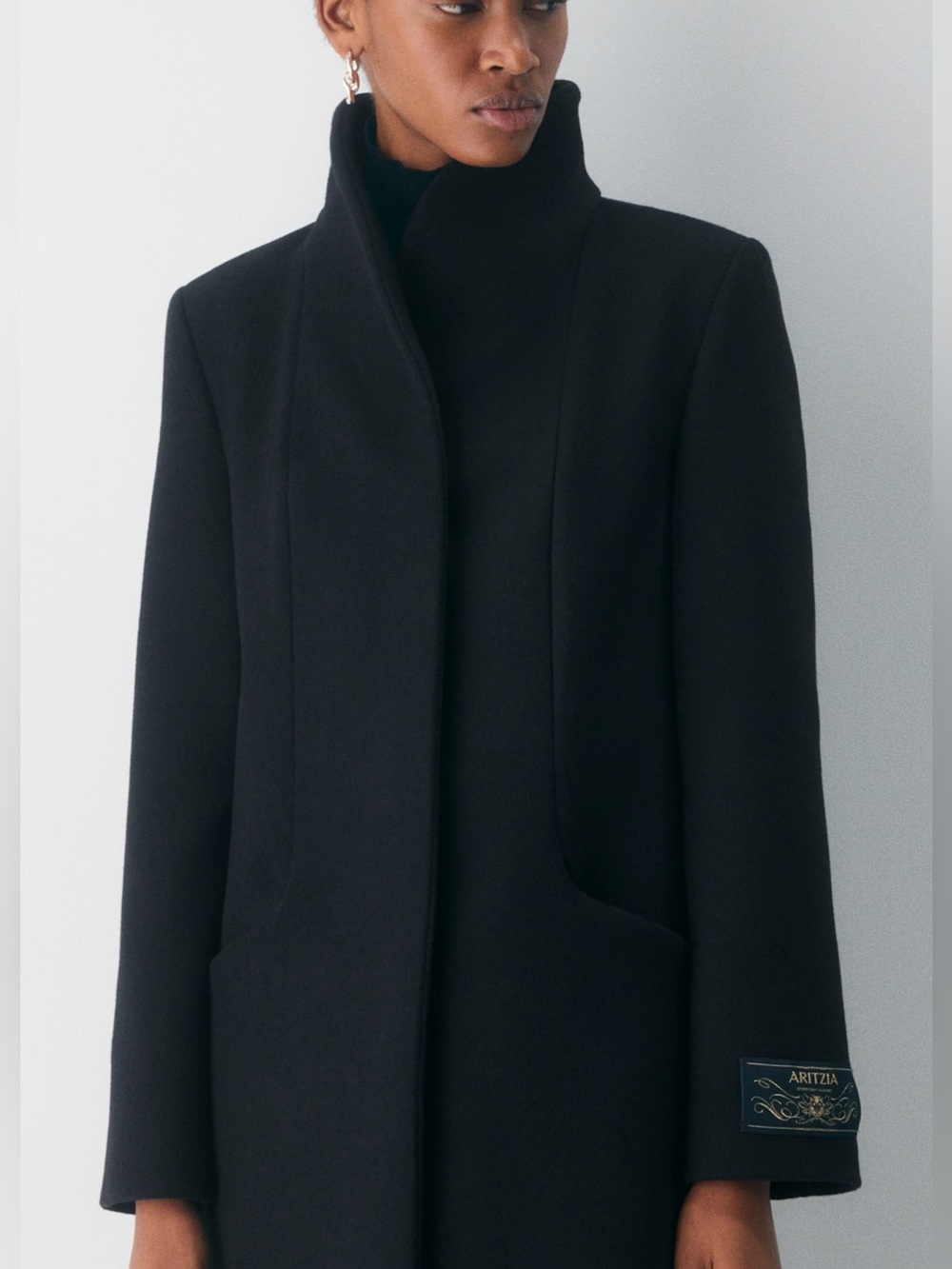 Aritzia Cocoon Coat Luxe Wool Cashmere Black XS (Petite)